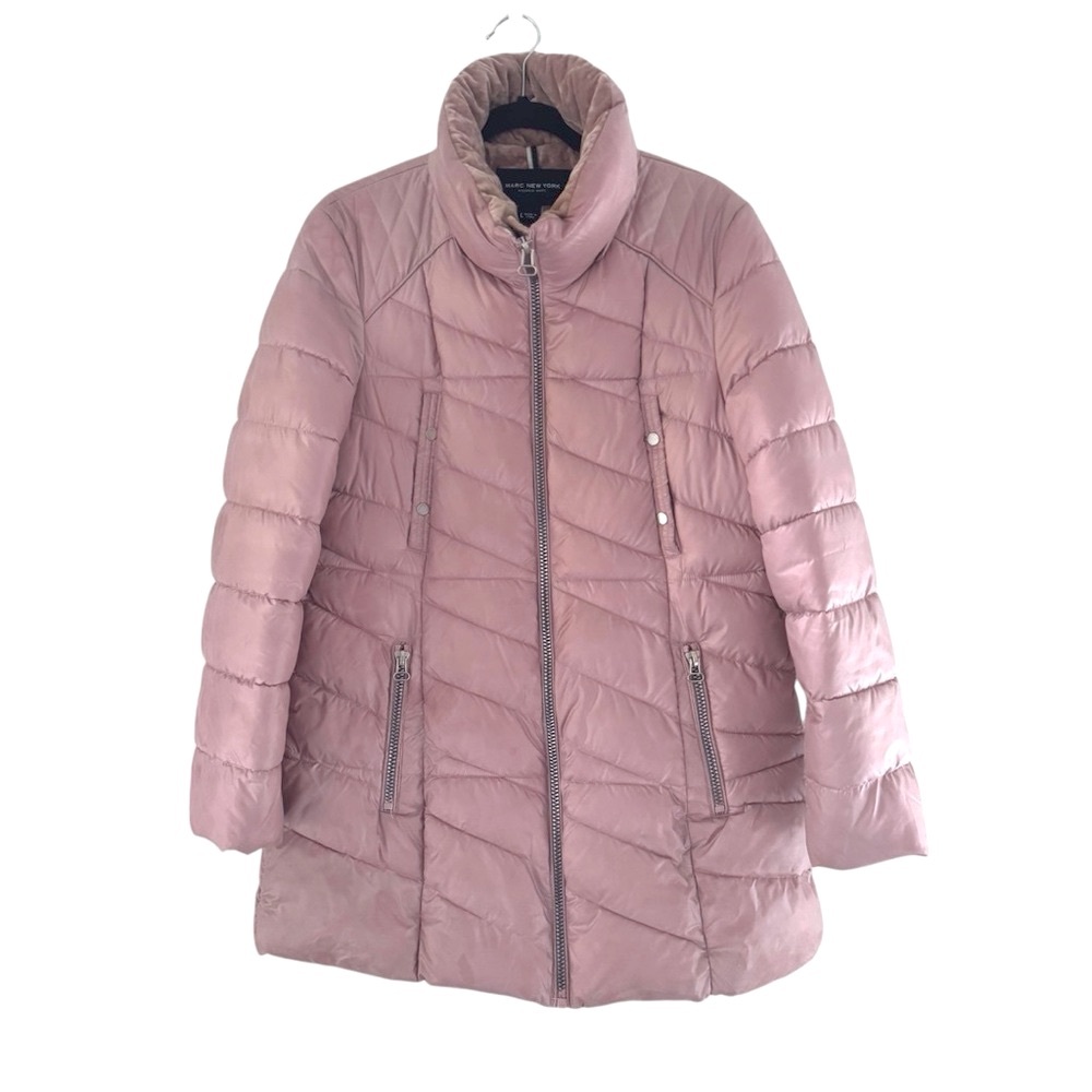 Marc New York Puffer Coat Blush Pink Mauve Winter Jacket No Hood L